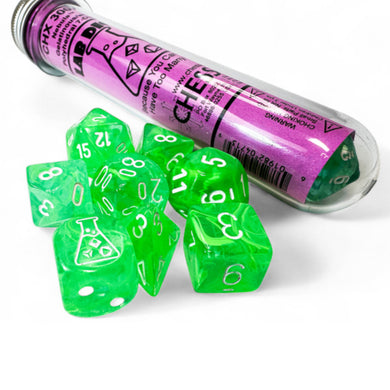 NEBULA GELATINOUS/ WHITE 7-DICE SET
