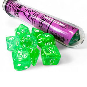 NEBULA GELATINOUS/ WHITE 7-DICE SET