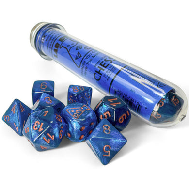 BOREALIS MIDNIGHT/ COPPER 7-DICE SET