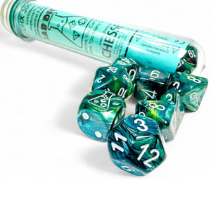 LUSTROUS NEPTUNE/ GREY 7-DICE SET