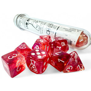 BOREALIS PASSION/ WHITE 7-DICE SET