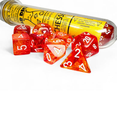 NEBULA MOLTEN/ WHITE 7-DICE SET