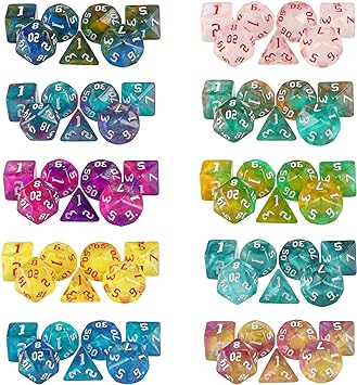 Multi Color Shimmer Polyhedral 7-Die Set
