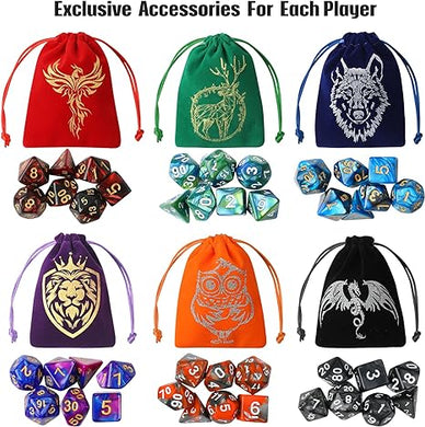 D&D Dice Set with Animal Bags