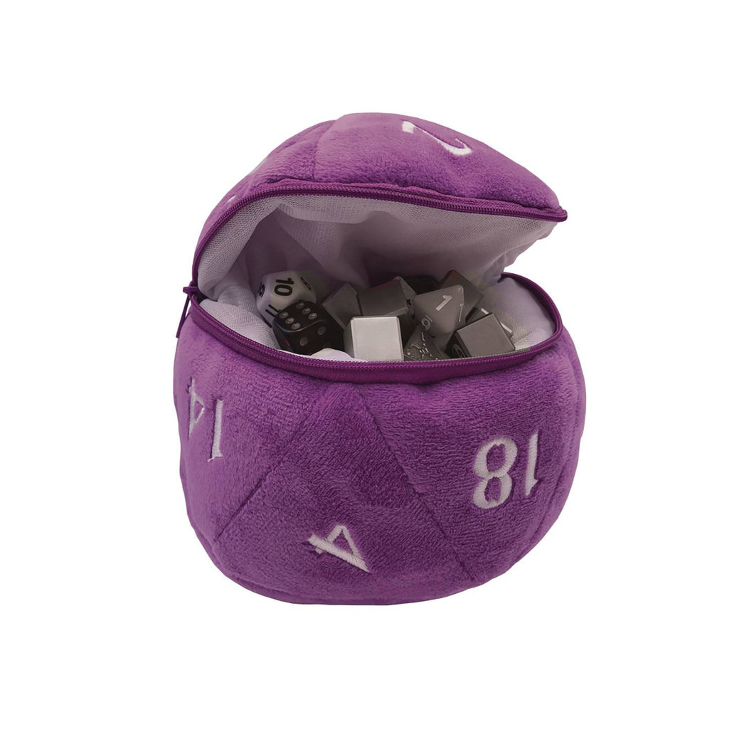 D20 PLUSH DICE PURPLE BAG
