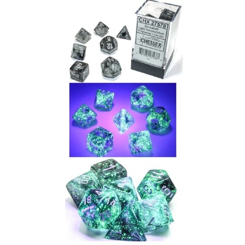 CHESSEX - Set de 7 dés - LUMINARY (plusieurs coloris CHESSEX - Set de 7 dés - LUMINARY (plusieurs coloris